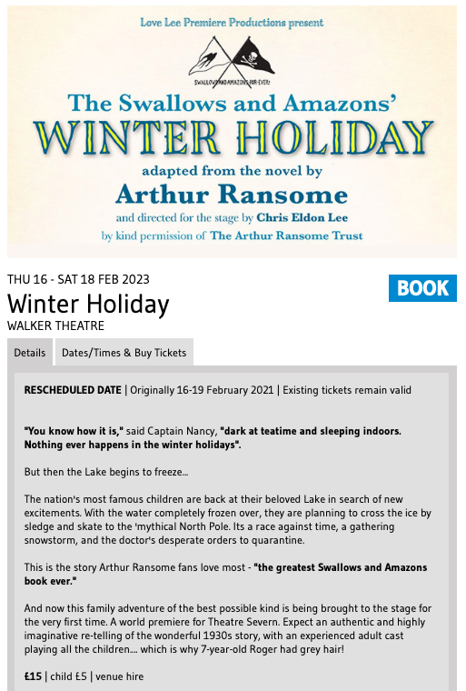Winter Holiday - Theatre Severn, Shrewsbury